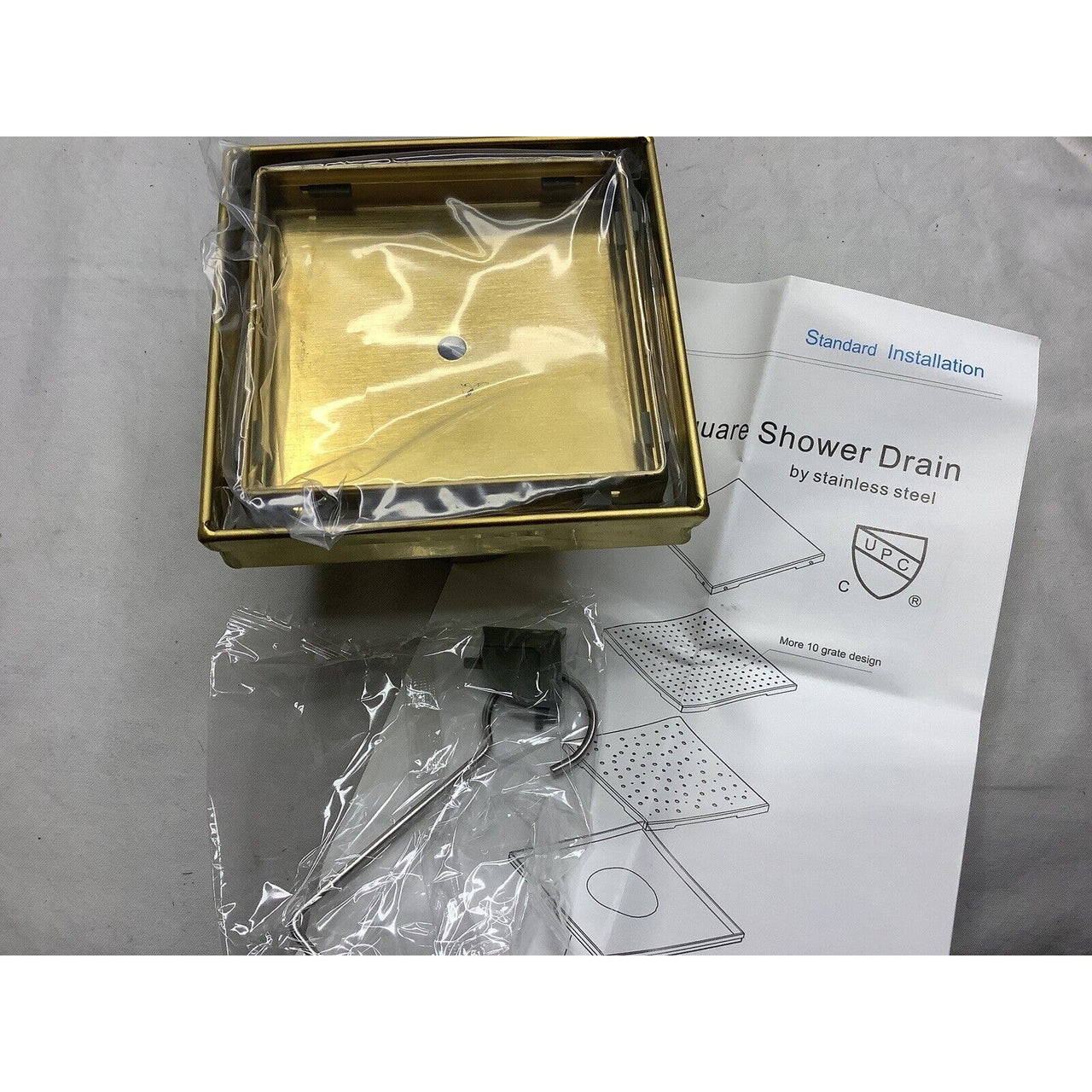 Signature Hardware 443322 Cohen 4" Tile Insert Shower Drain - Polished Brass