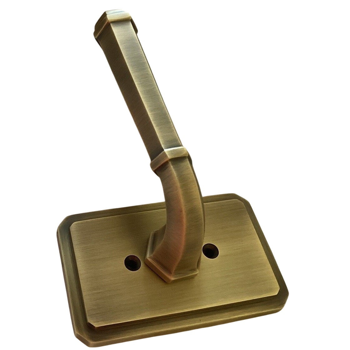 Signature Hardware 479335 Matteen Rt-Handed Dummy Door Lever Set - Antique Brass