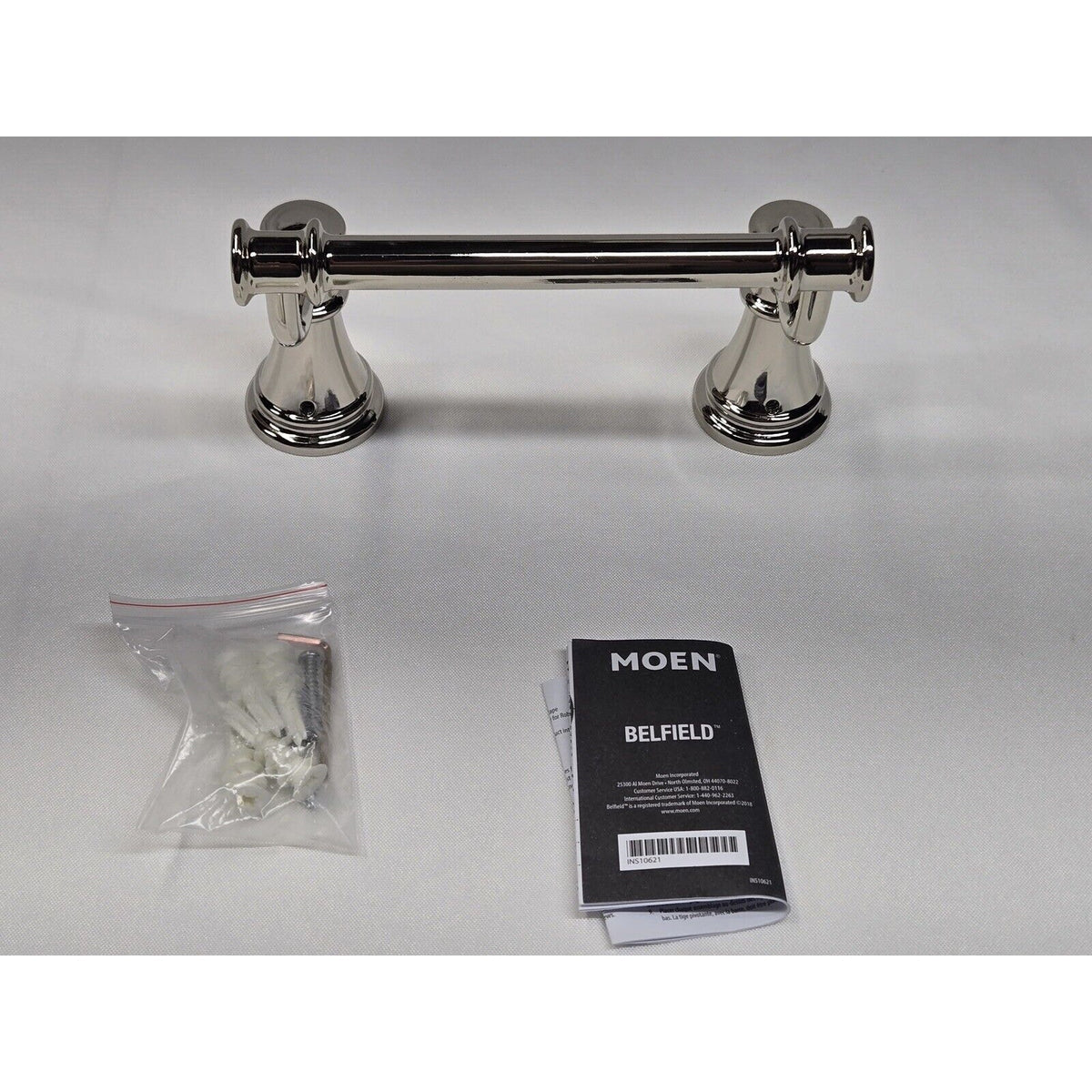Moen YB6408NL Belfield Double Post Toilet Paper Holder - Polished Nickel