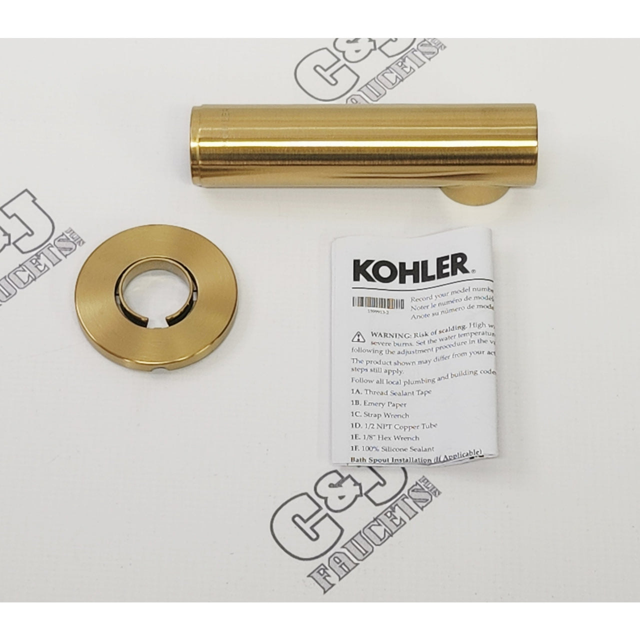Kohler 33967-2MB Elate 5" Tub Spout - Vibrant Brushed Moderne Brass