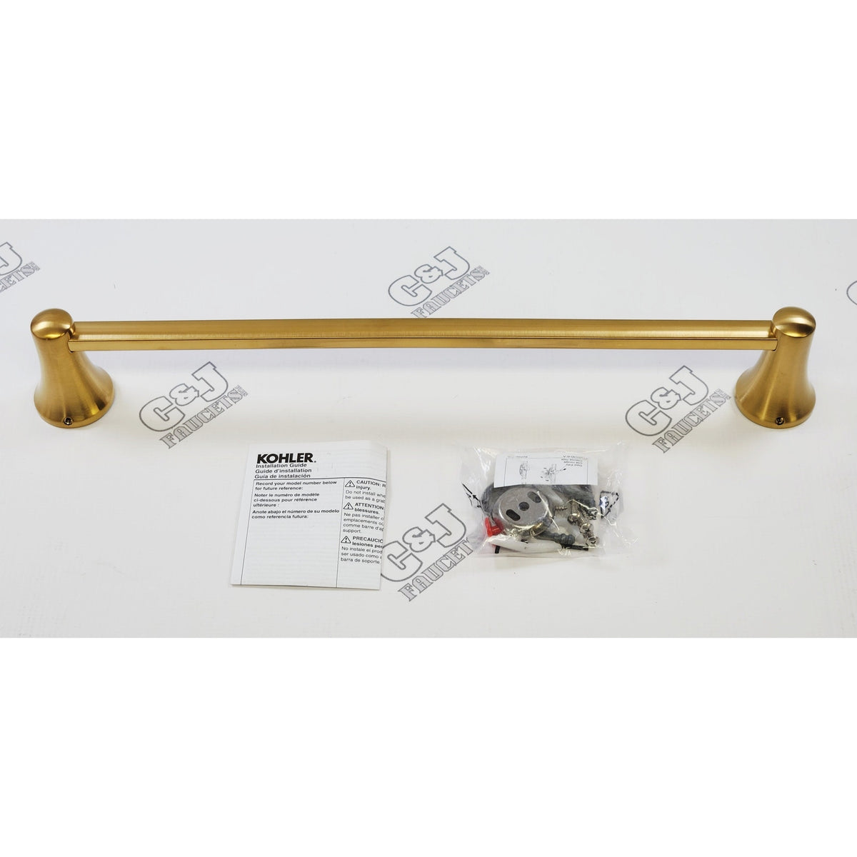 Kohler 21952-2MB Tempered 18" Bathroom Towel Bar - Vibrant Brushed Moderne Brass