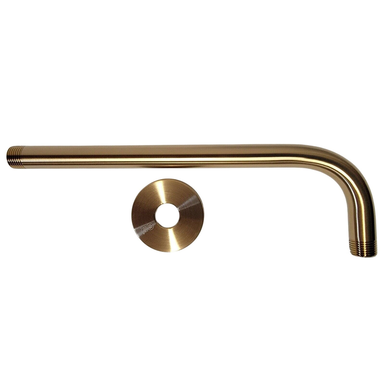 Signature Hardware 476531 12" Rain Shower Arm and Flange - Brushed Gold
