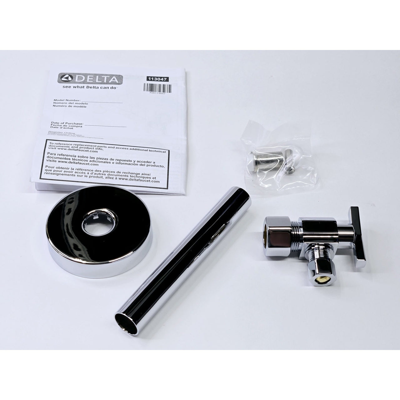 Delta DT022203 Angle Supply Stop Valve w/Dial Handle Less Supply Line - Chrome