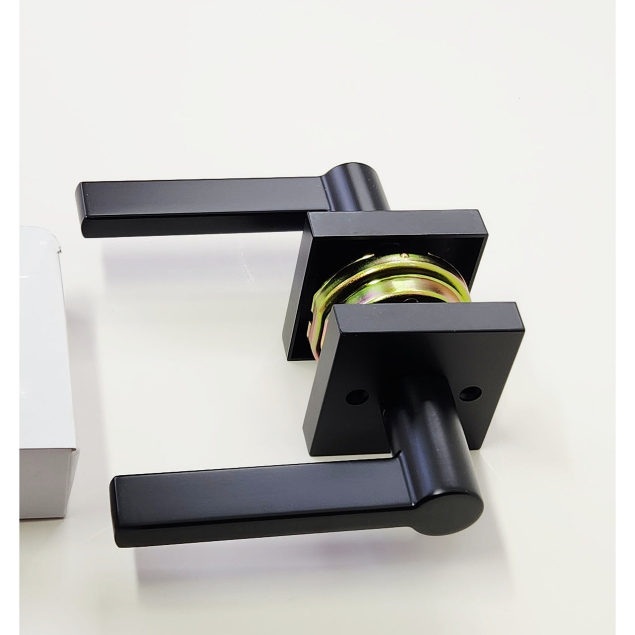 Miseno MLK3022BK Lorton Flat Bar Privacy Door Lever Set - Matte Black