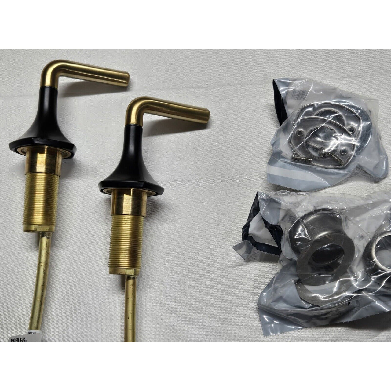 Kohler 27010-4-BMB Occasion Bathroom Faucet Lever Handles - Black/Gold