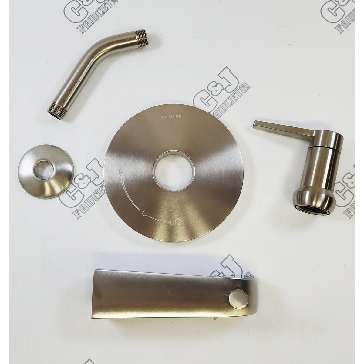 Kohler TLS97074-4-BN Pitch Bath and Shower Trim Kit - Brushed Nickel