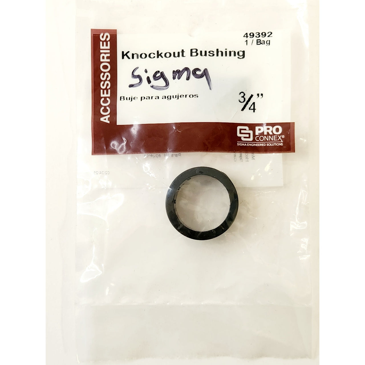 Sigma 49392 3/4-in Plastic Knockout Bushing Conduit Fittings - Black (10 PACK)