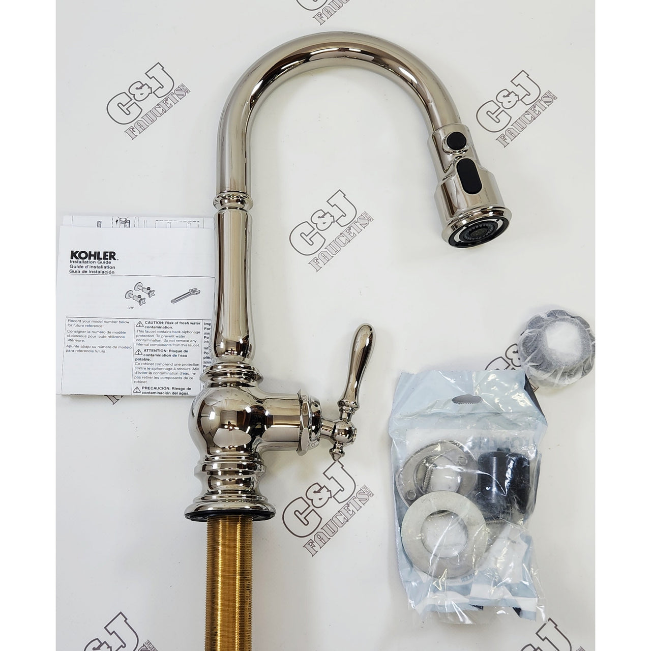 Kohler 99261-SN Artifacts 1.5 GPM Single Hole Pull Down Faucet - Polished Nickel