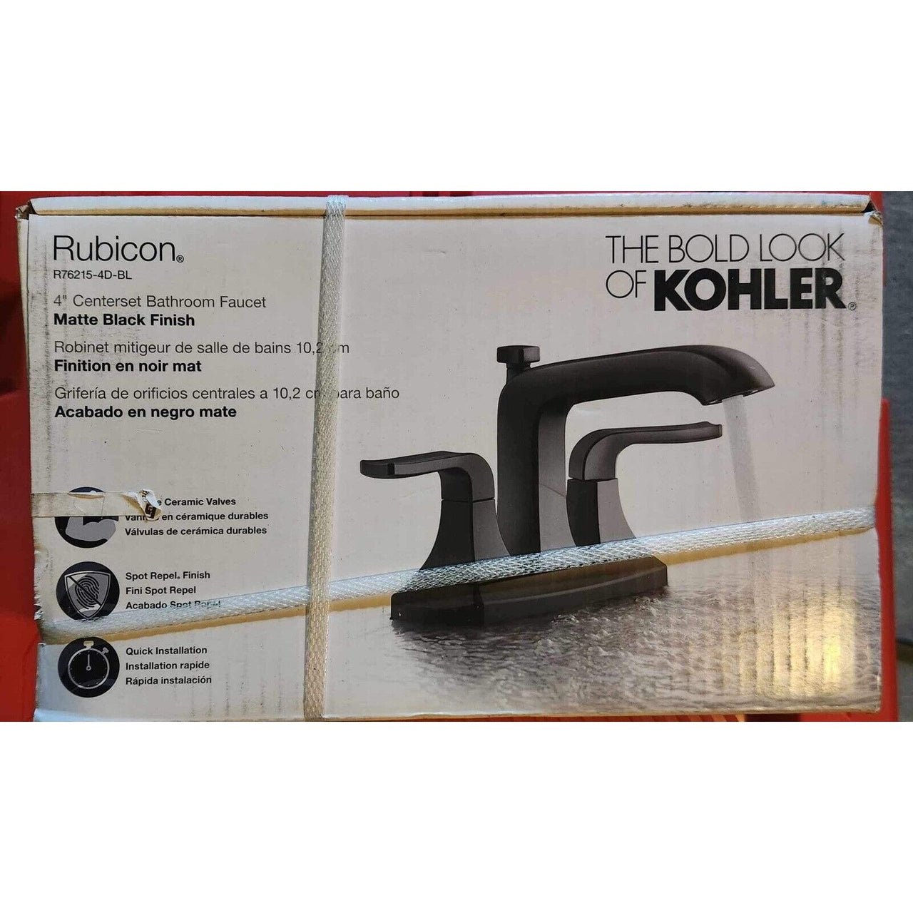 Kohler R76215-4D-BL Rubicon Centerset Bathroom Faucet - Matte Black
