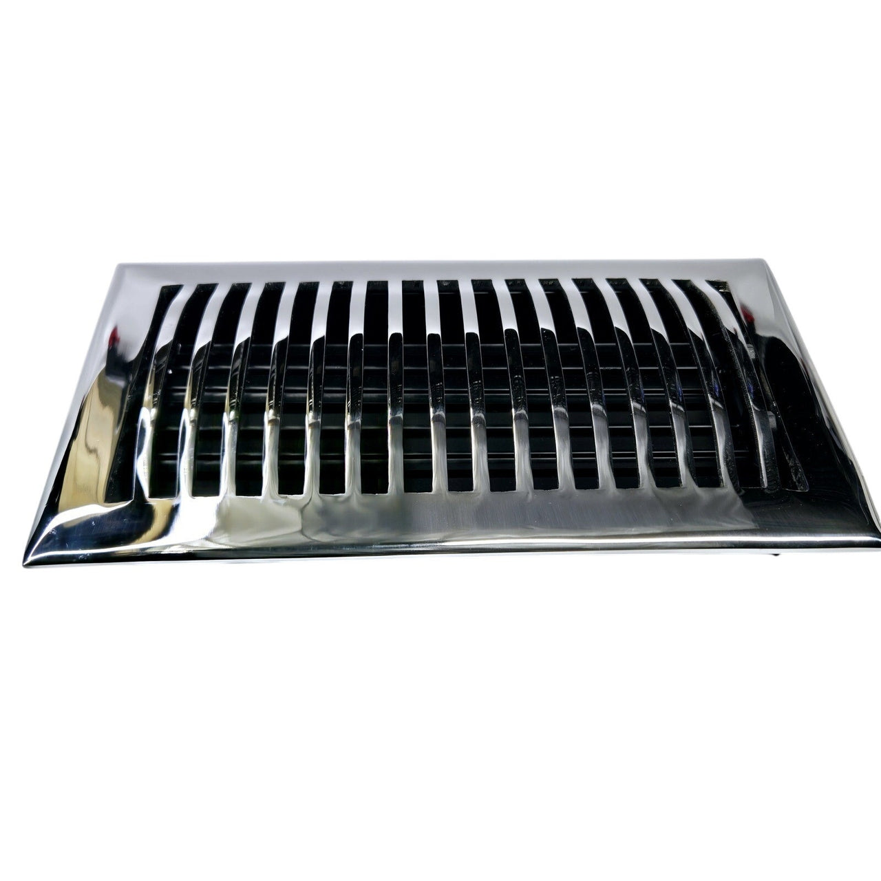 Signature Hardware 398528 6x12 Domed Brass Floor Register - Chrome