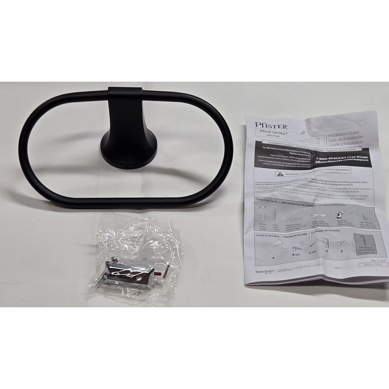 Pfister BRB-PFM0B Pfirst Modern Towel Ring - Matte Black FREE Shipping