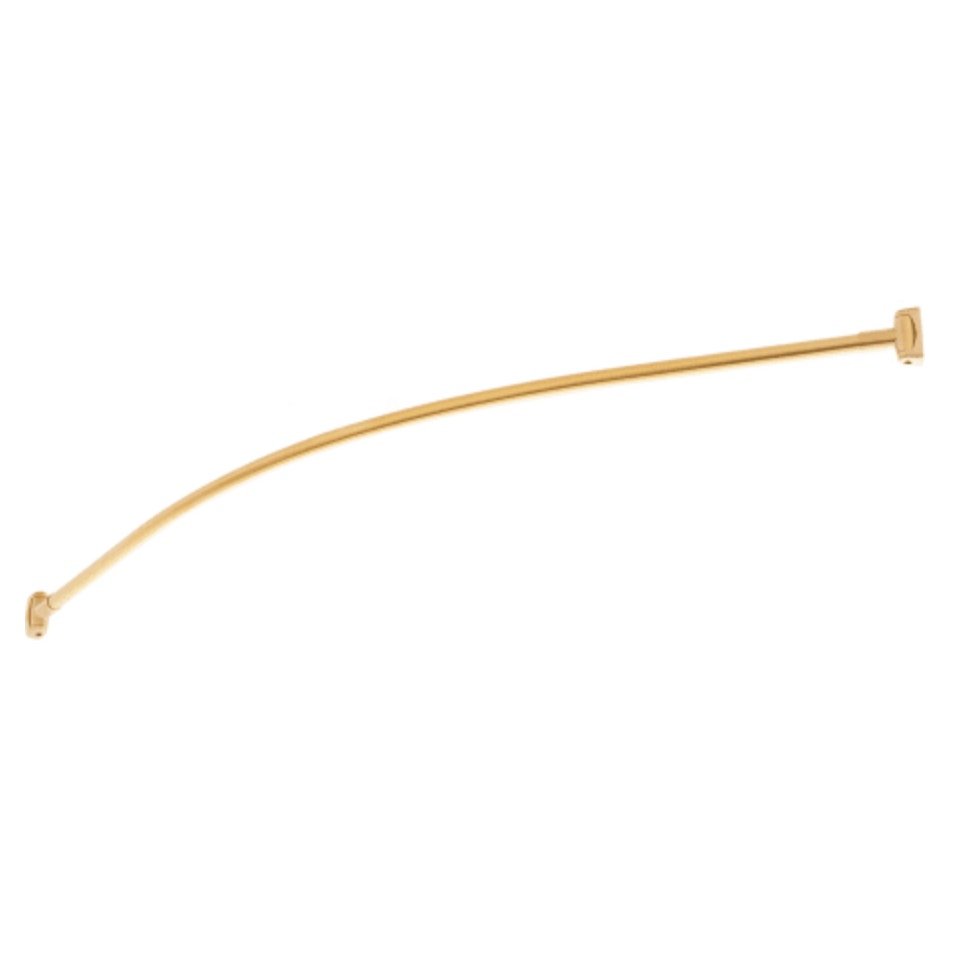 Signature Hardware 466763 66" Curved Brass Shower Rod - Brushed Gold
