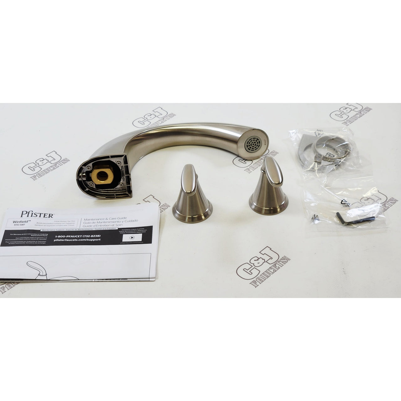 Pfister RT6-5WFK Westcott 2-Handle Deck Mount Roman Tub Trim - Brushed Nickel