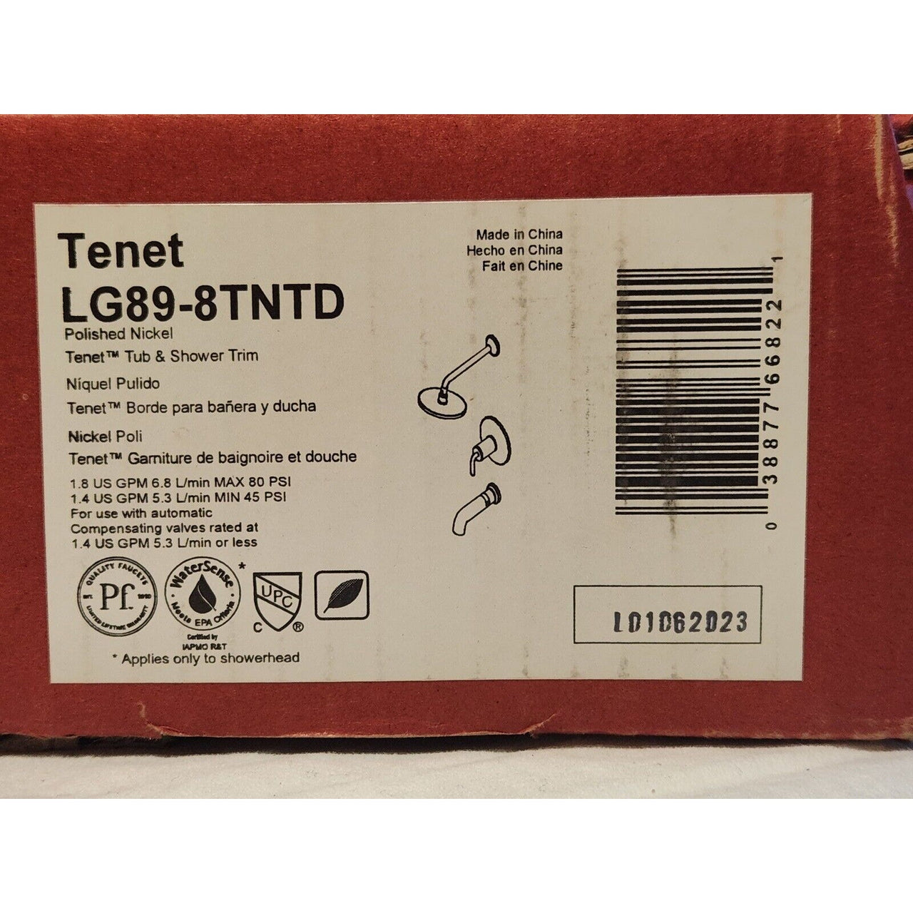 Pfister LG89-8TNTD Tenet 1-Handle Tub and Shower Trim Kit - Polished Nickel