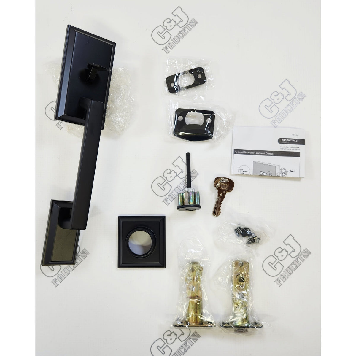 Yale Expressions YELT42.US19 Ellington Exterior Trim Handleset - Flat Black