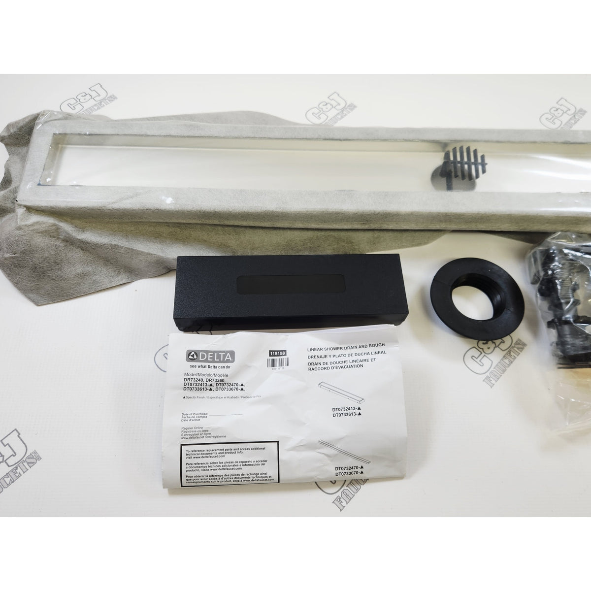 Delta DR73360 36" Shower Linear Drain Rough - Stainless Steel
