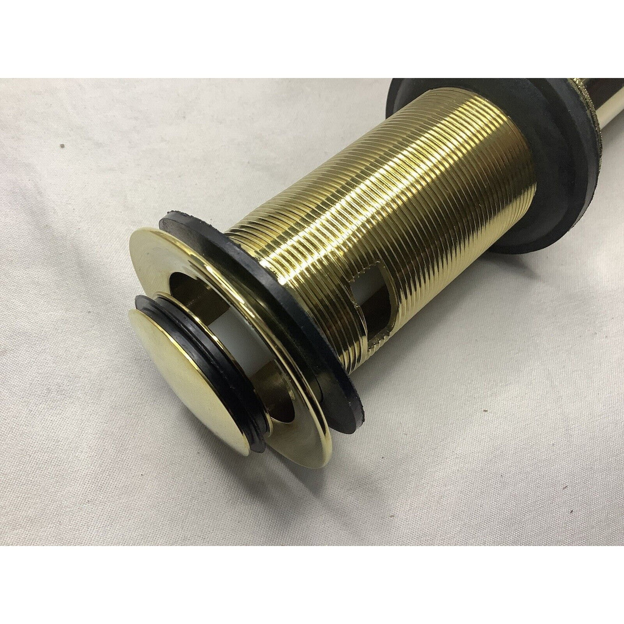 Signature Hardware 433004 Extended Press Type Pop Up Drain - Polished Brass
