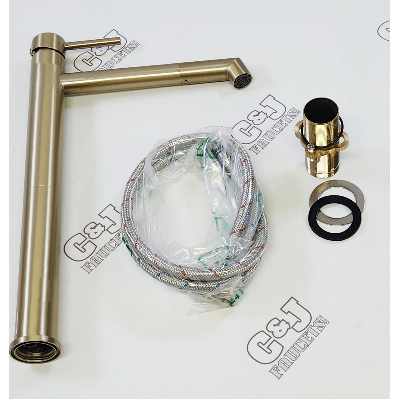 BWE A-96023H-BG Single Hole 2 GPM Bathroom Vessel Faucet - Brushed Gold READ