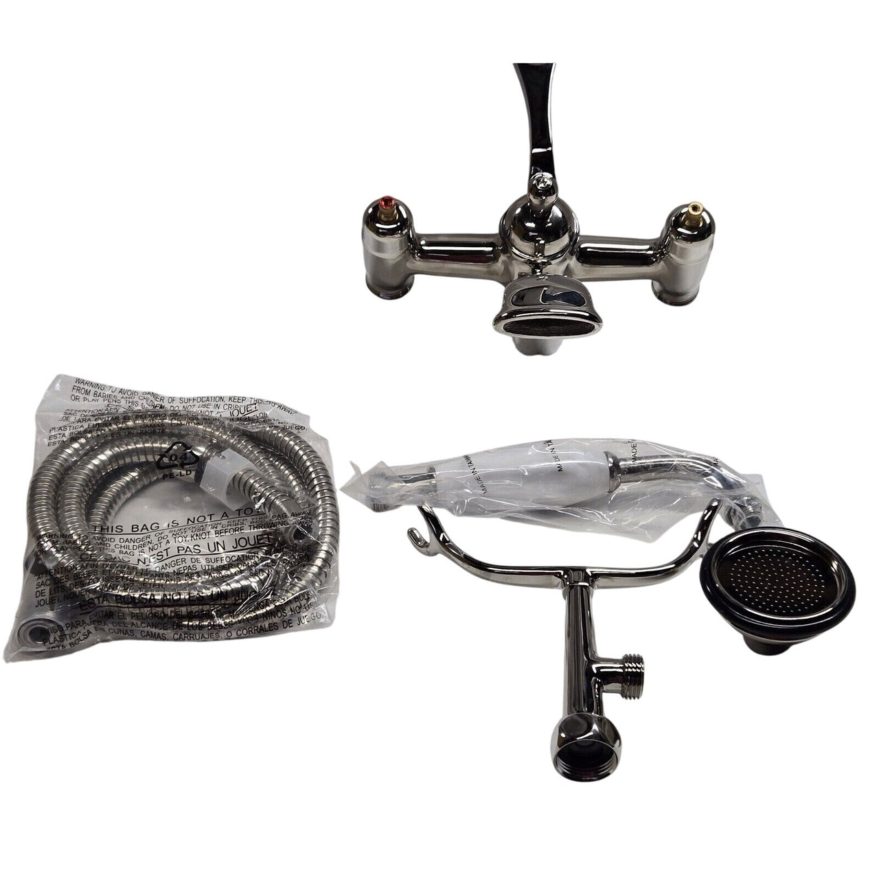 Signature Hardware 419395 Deck Mounted Tub Filler w/Hand Shower -Polished Nickel