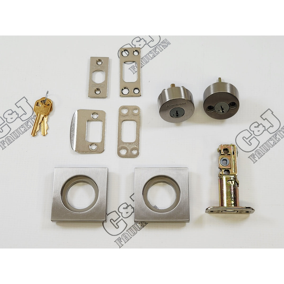 Kwikset 159SQT-15S.STRKP Halifax Double Cylinder Keyed Deadbolt - Nickel READ