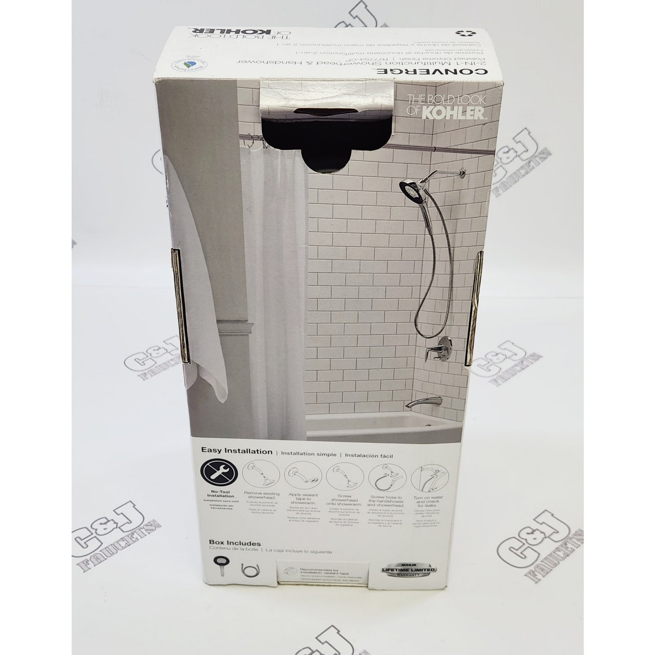Kohler R77753-CP Converge Wall Mount 2.0 GPM Shower Head Combo - Polished Chrome