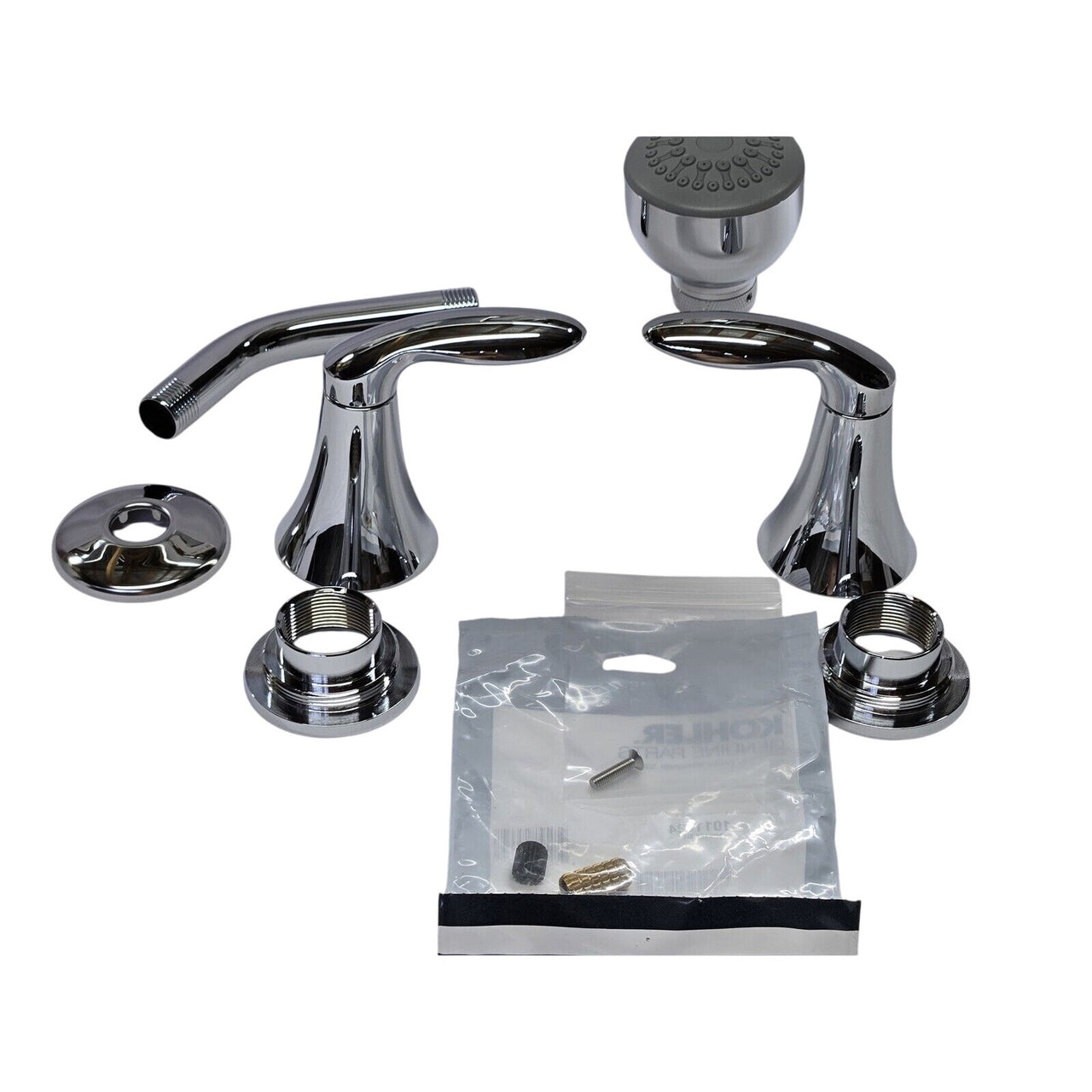 Kohler T15211-4-CP Coralais 2-Handle Valve Trim with Shower Head-Polished Chrome