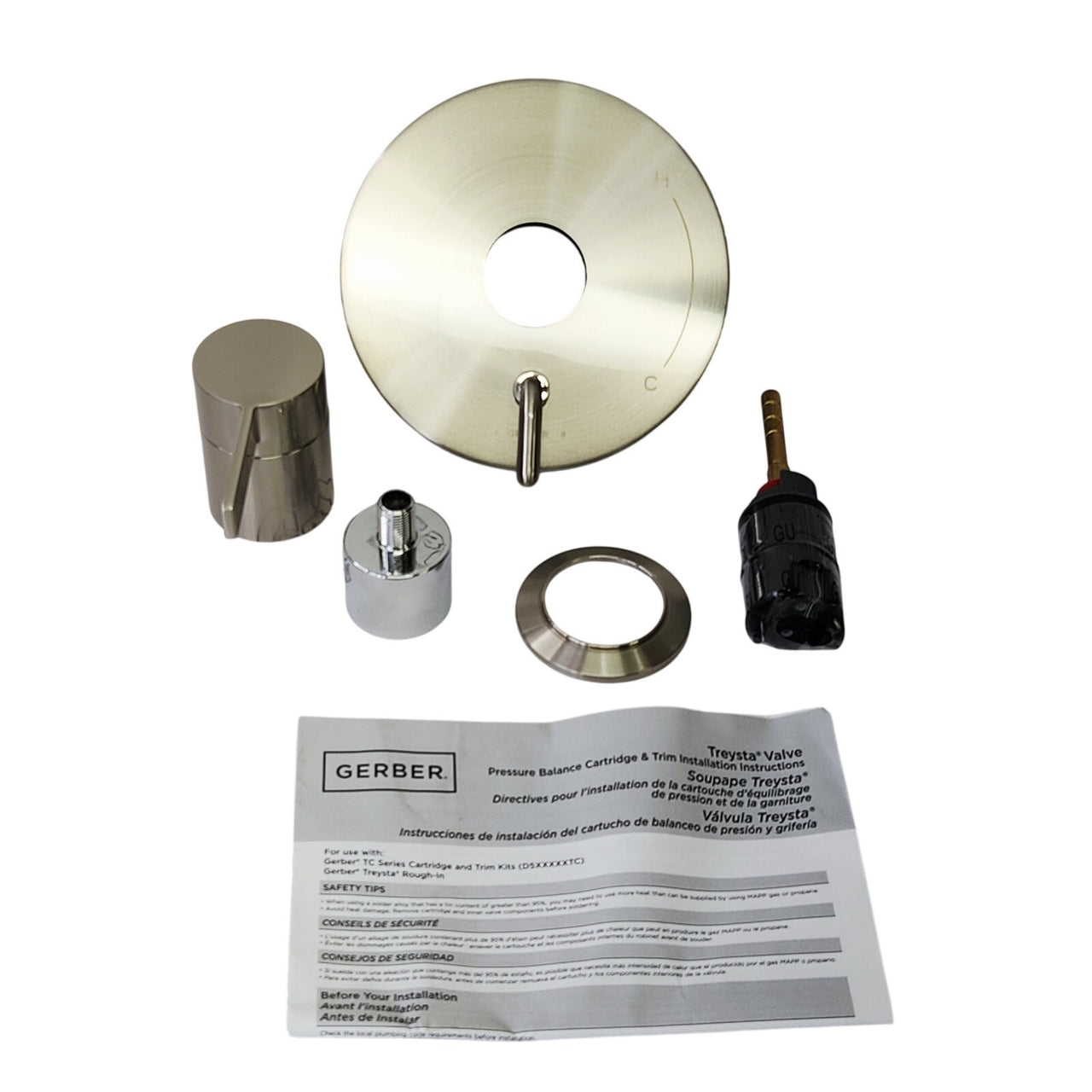 Gerber D500430BNTC Amalfi 1 Function Valve Trim Only - Brushed Nickel