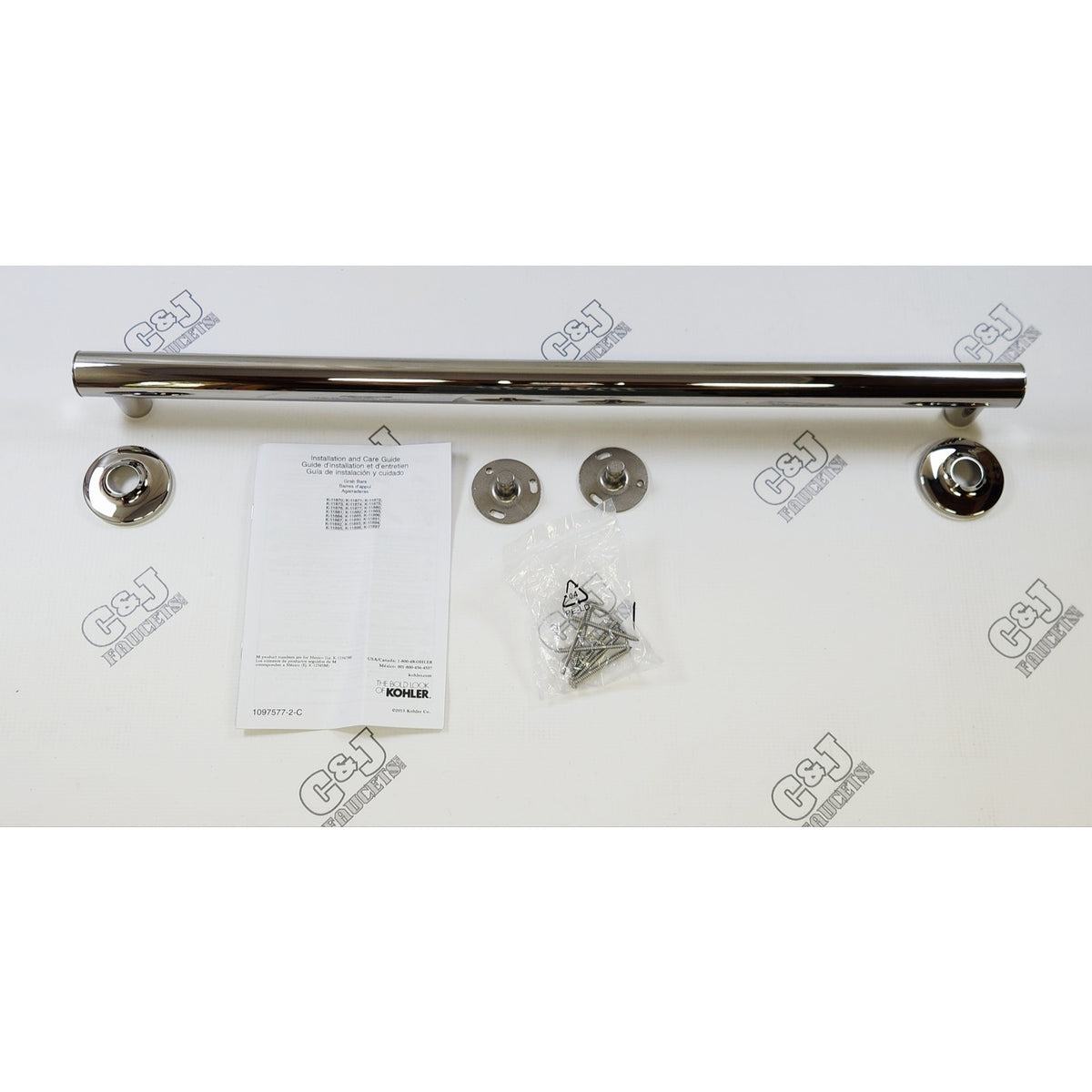 Kohler 11893-S Stillness 24" Grab Bar Safety Rail - Polished Stainless