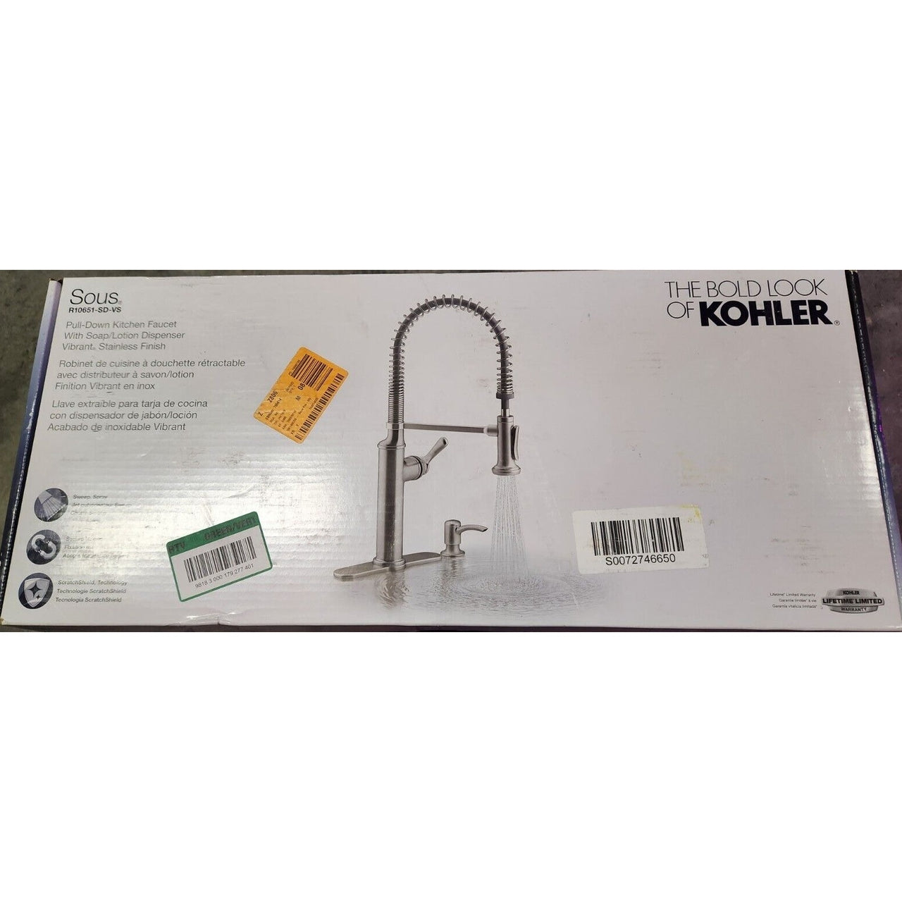 Kohler R10651-SD-VS Sous Kitchen Faucet - Vibrant Stainless - FREE Shipping!