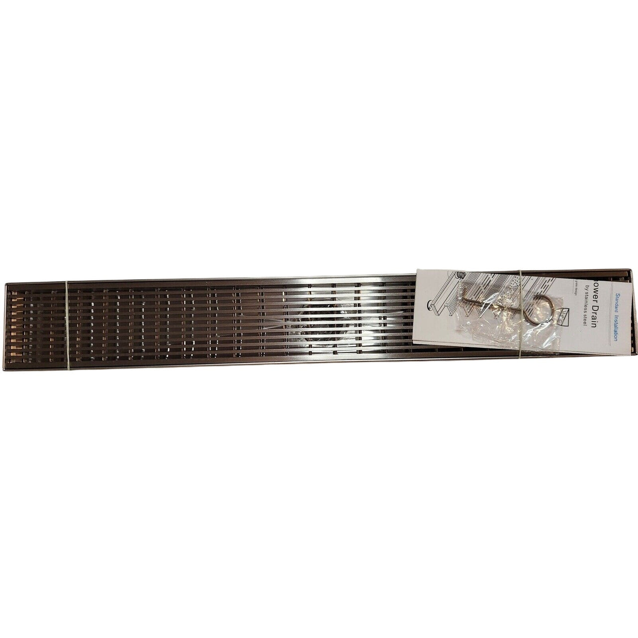Signature Hardware 404980 Carmen 24" Linear Shower Drain less Flange-Brsh Stnlss
