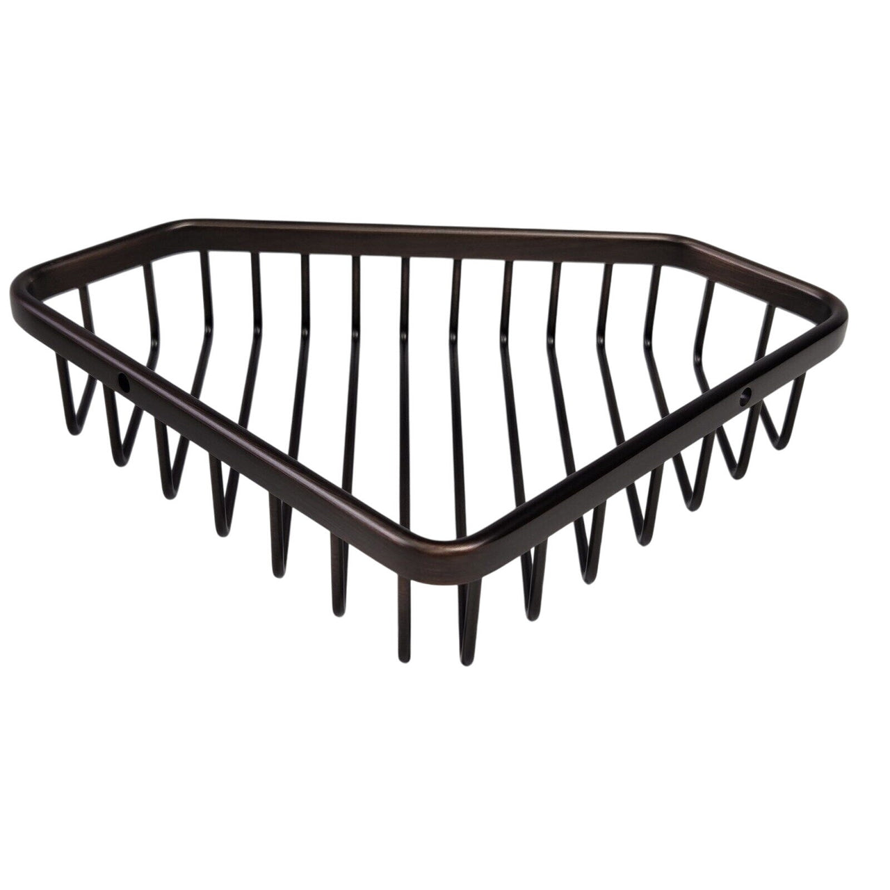 Signature Hardware 215283 Solid Metal Corner Shower Basket - Oil Rubbed Bronze