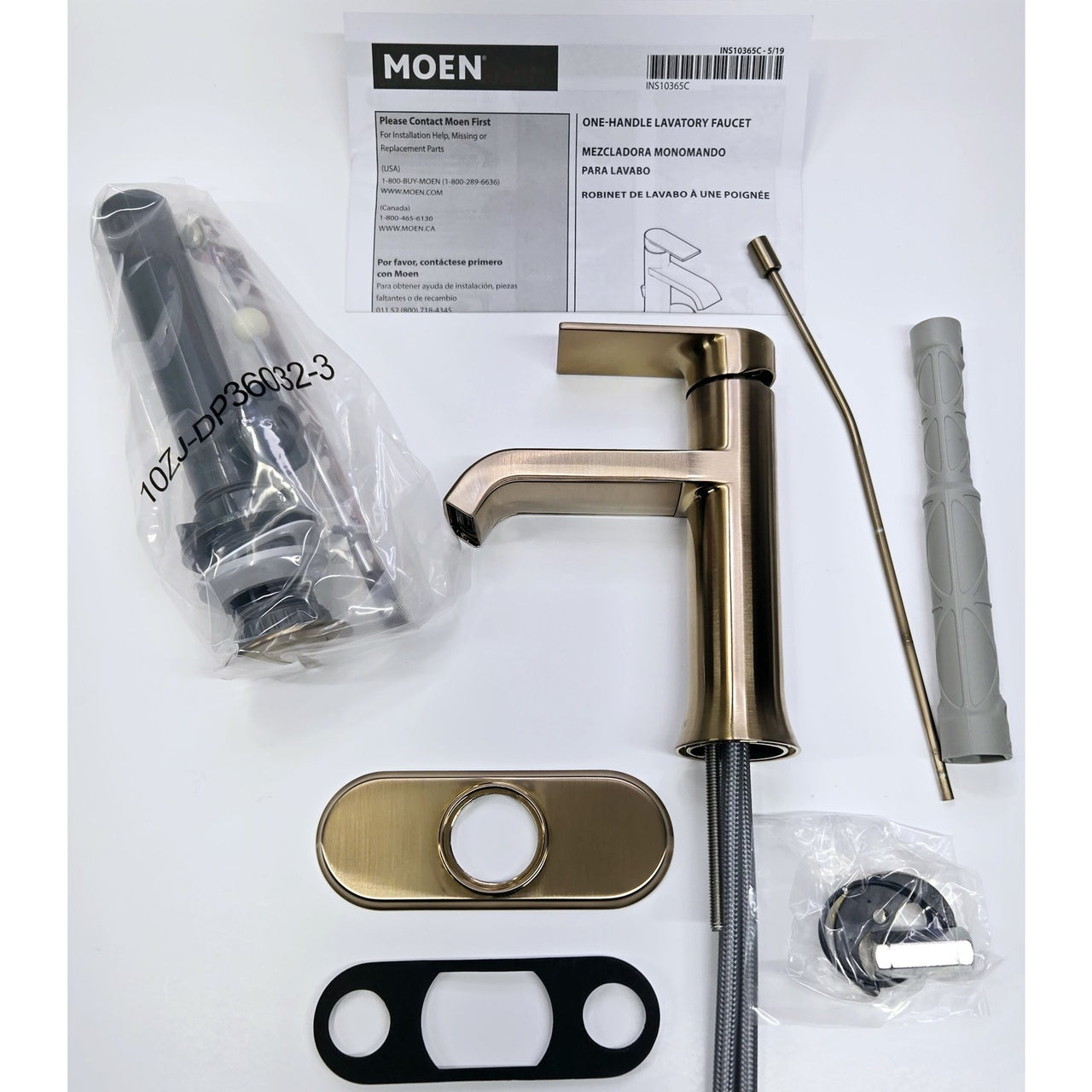 Moen WS84760BZG Genta One-Handle Bathroom Faucet - Bronzed Gold