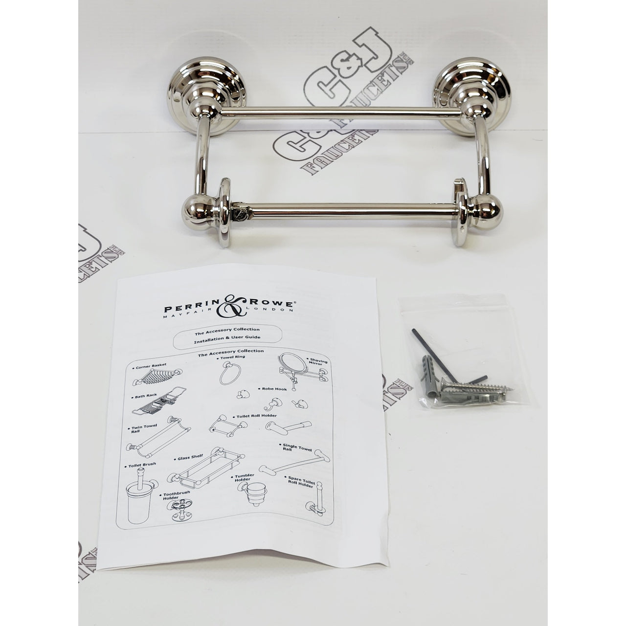 Perrin and Rowe U6960PN Edwardian Toilet Paper Holder - Polished Nickel