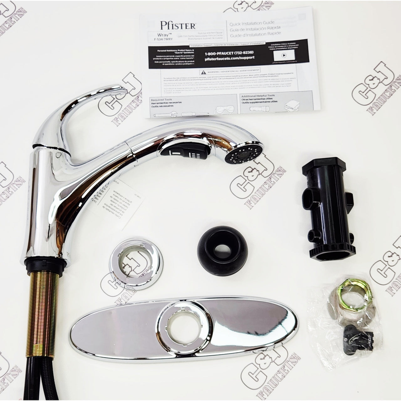 Pfister F-534-7WRYC Wray Single-Handle Kitchen Faucet - Polished Chrome