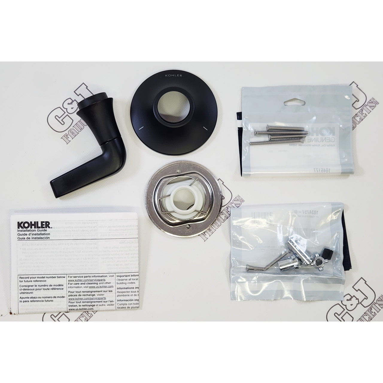 Kohler T22032-4-BL Tempered Transfer Valve Trim Only - Matte Black