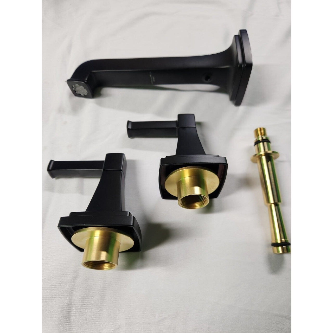 Kohler T26432-4-BL Riff Widespread Wall-Mount Bathroom Faucet, 1.2 GPM - Black